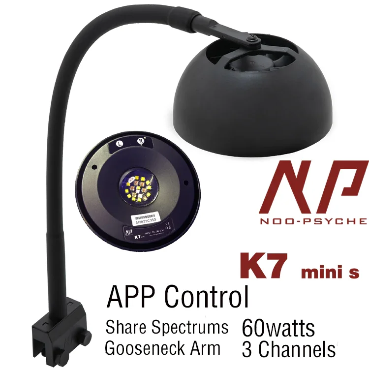 

NoopsycheK7 MiniS Full Spectrum APP Control 60watts Refugium Fuge Freshwater LED Light