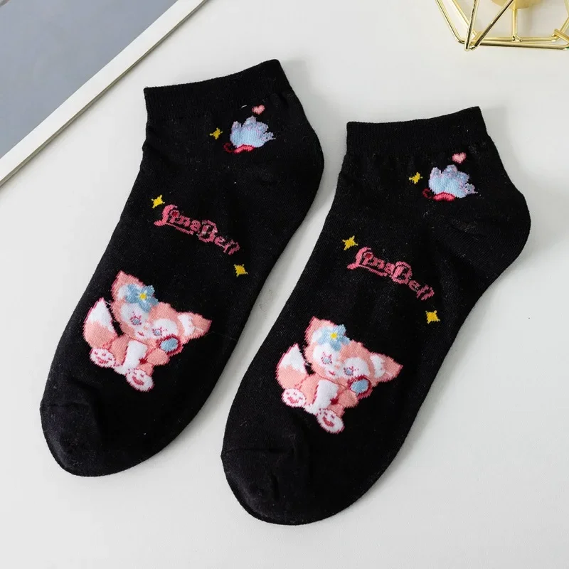 Chaussettes courtes en coton imprimé dessin animé pour femmes, série Lingna Pepper, animal de dessin animé, bateau, mignon, frais, fille, nouveau