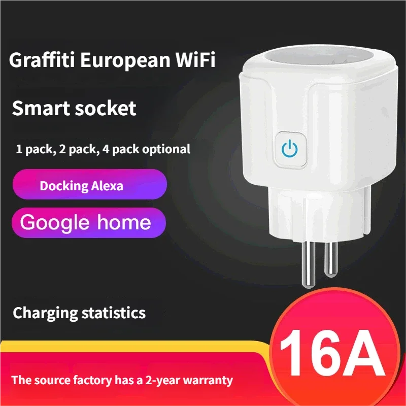 

For Smart Plug WiFi or Zigbee3.0 Socket EU 16A/20A Power Monitor Timing Function Voice Control Work With Alexa Google Home