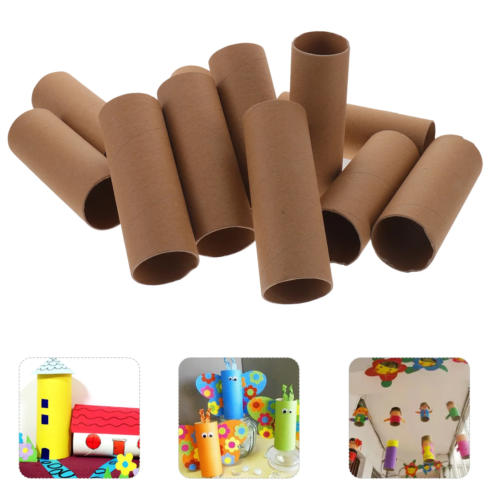 12 Pcs Kindergarten Paper Tube DIY Graffiti Materials Toilet Crafts Making Tubes Kids Round Cardboard Child