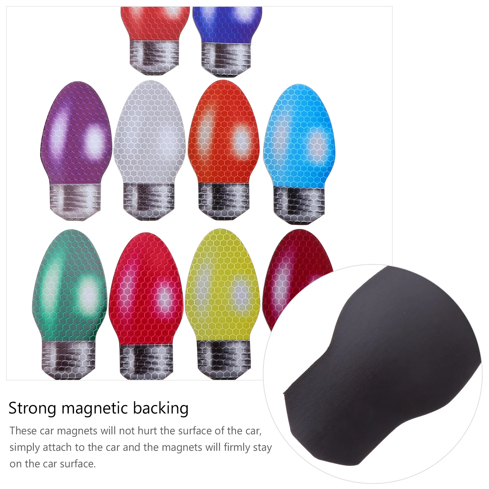 

30pcs Bulb Magnetic Stickers Reflective Light-Up Car Fridge Decor Weather Resistant For Metal Surfaces Refrigerator