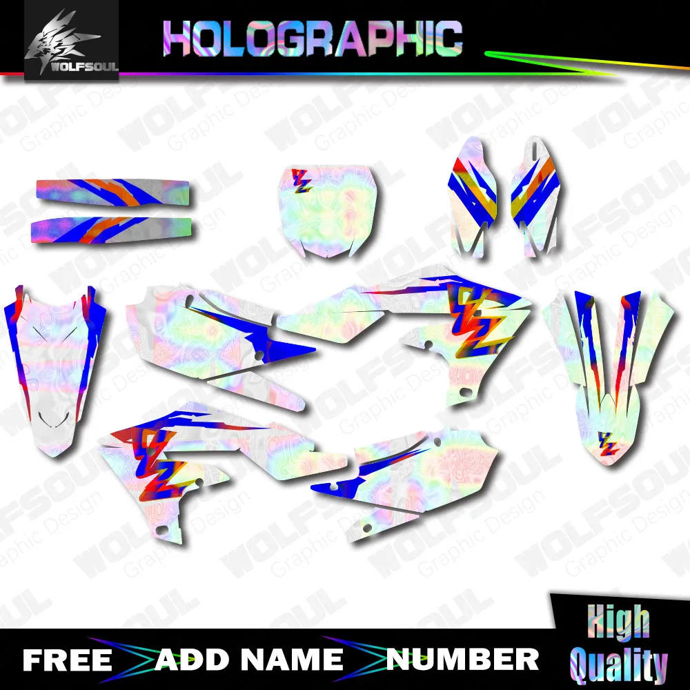Motorcycle Holographic DECALS Graphics Sticker Kits For Yamaha YZF450 2018- 2021 2022 For YZ250F YZF250 2019 2020 2021 2022 2023