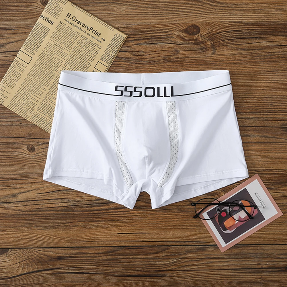 

Mid Waist Boxer Briefs Man Sexy Underwear Breathable Boxer Trunks Soft Panties U Pouch Underpants Penis Pocket Knickers