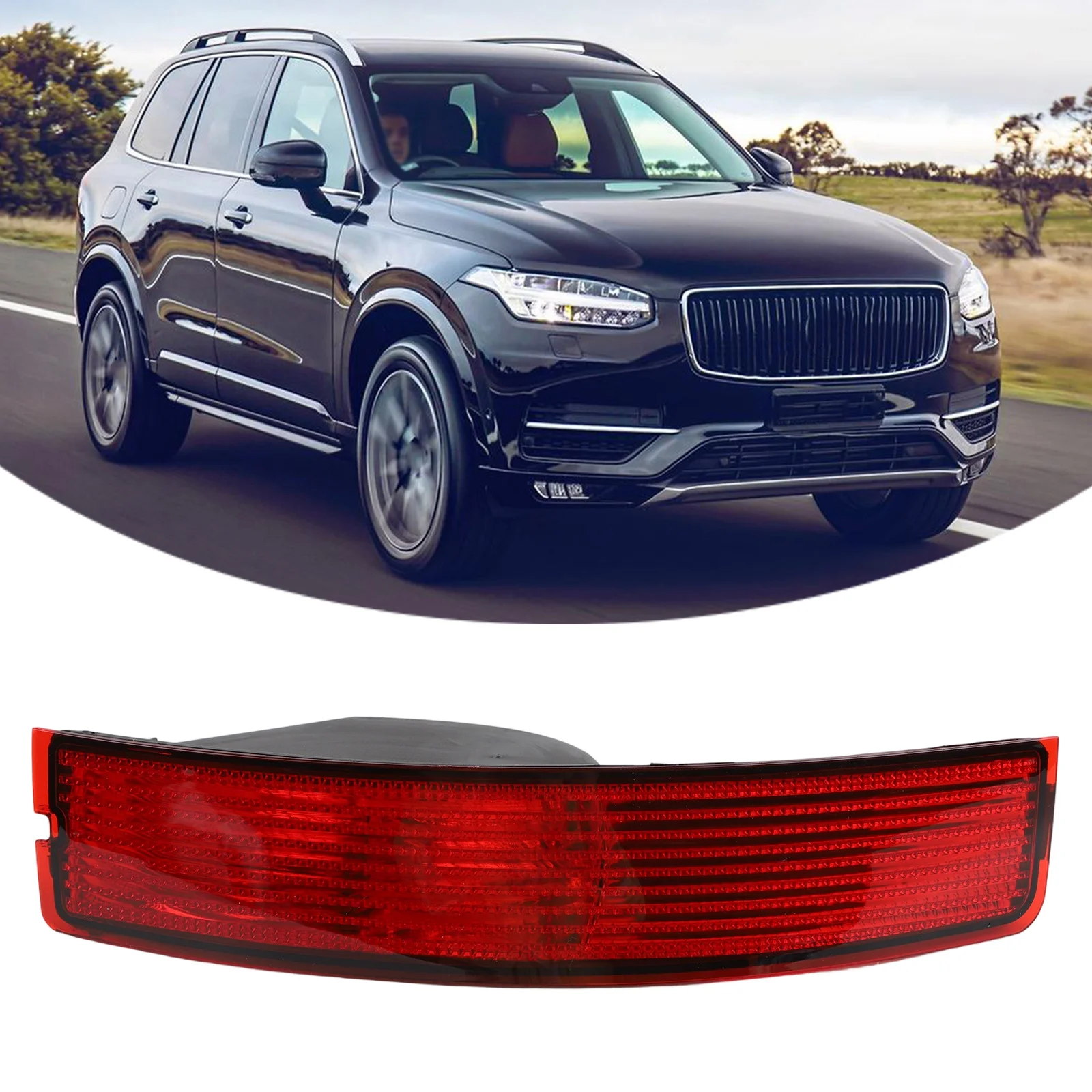 Left Side Component Rear Bumper Lens Auto Body Repair Red Automotive Reflector Parts Rear Precision Fitment Plastic Material