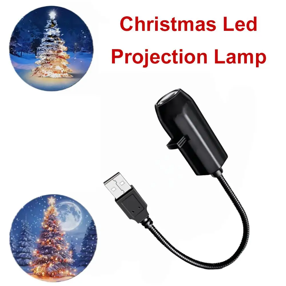 Christmas Projector Light With Xmas Tree 360° Rotatable USB-Powered LED Projector For Home Christmas Party Decoration Acces C6I8