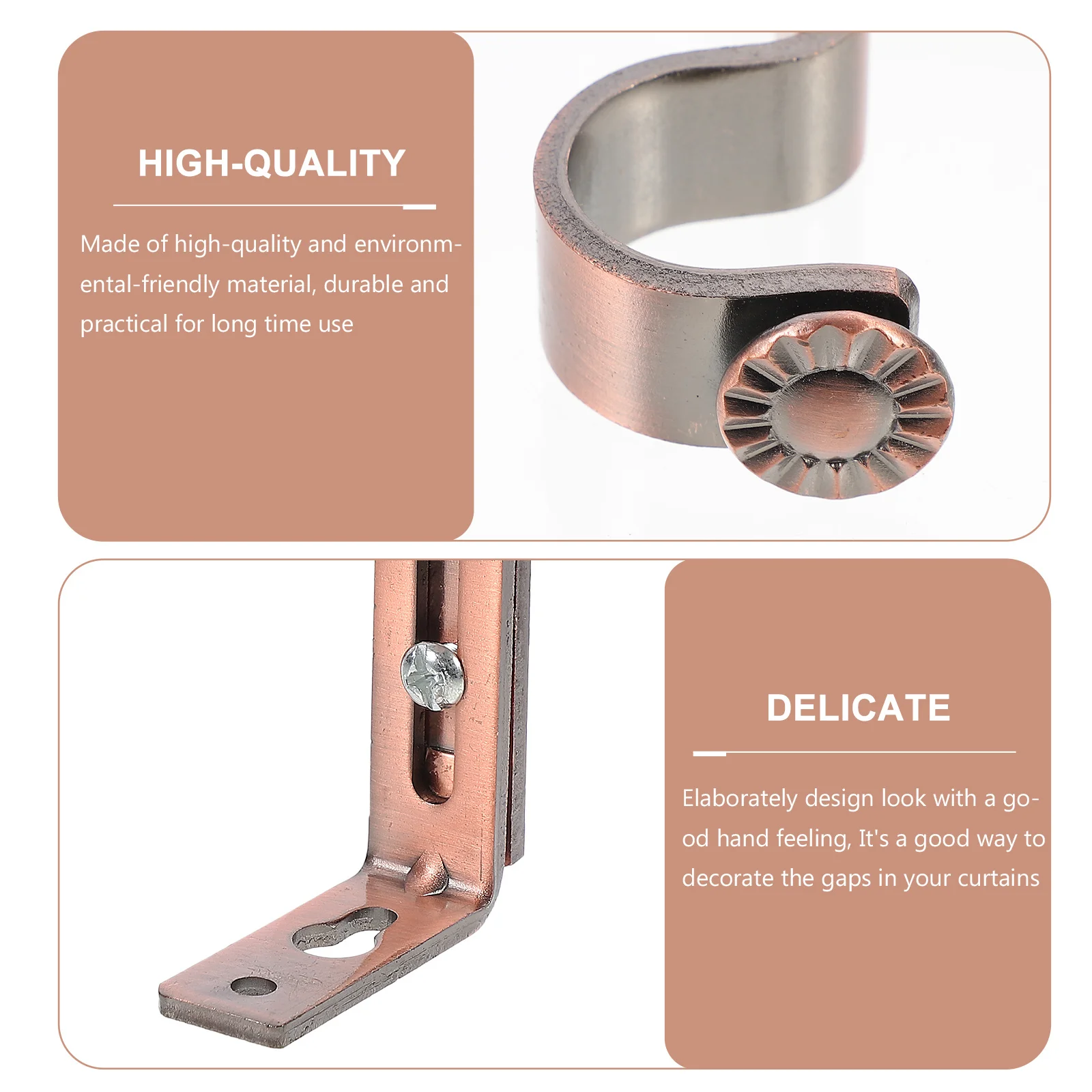 

4Pcs Curtain Rod Fixing Rack Environmental Friendly Practical for Window Shower Door Curtain Accessories