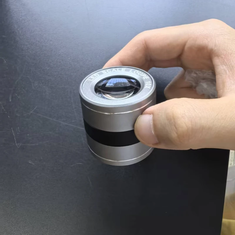 HD 10x Magnifying Glass with LED Lights UV Lamp Magnifier Measurement Fabric Density Inspection Warp and Weft Direction Loupe