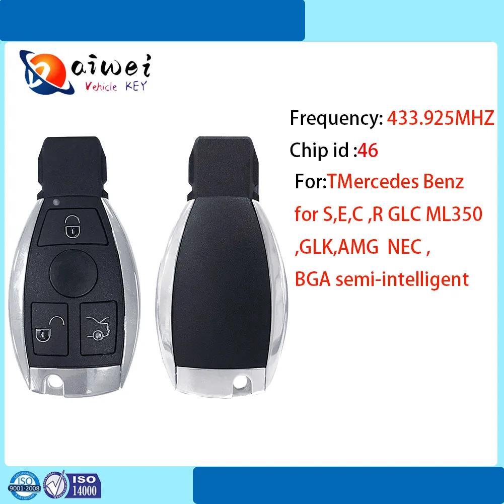 

Mercedes-Benz semi-intelligent,3 Buttons Auto Key For Mercedes-Benz 315MHz Car Smart Remote 2007-2012