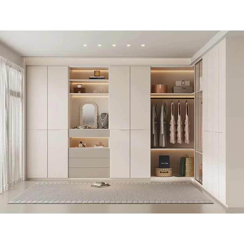 Customizable Extendable Contemporary Solid Wood Melamine Wardrobe Dressing Table Large Capacity Easy
