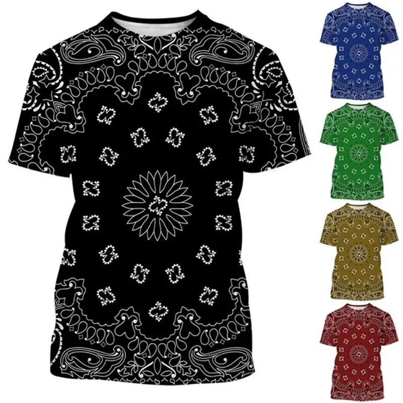 New Harajuku 3D Print Persia And India Paisley Pattern T Shirt For Men Hinduism Spiritual Totem Graphic Tee Shirts T-shirts Tees