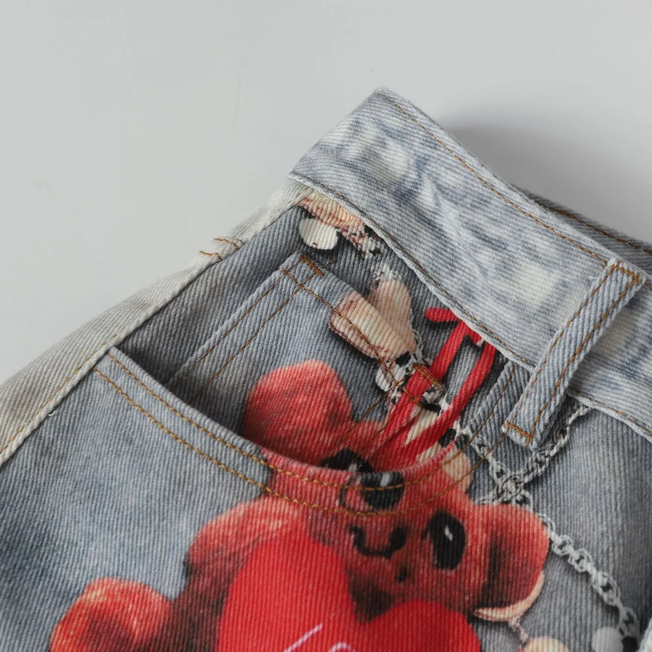 남성 하이 스트리트 그래피티 힙합 청바지 패션 스트릿웨어 페인티드 데님 트라우저 워싱 프린트 그래피티 진 스트레이트 핏