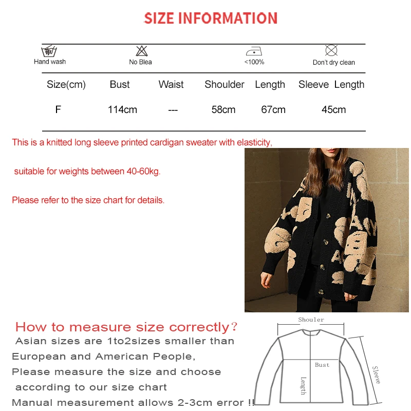 HELIAR Women Buttons Up Cardigan Bear Printed Warm Sweater Coat Loose Casual Outerwears Knitted Sweater for Women Fall Winter