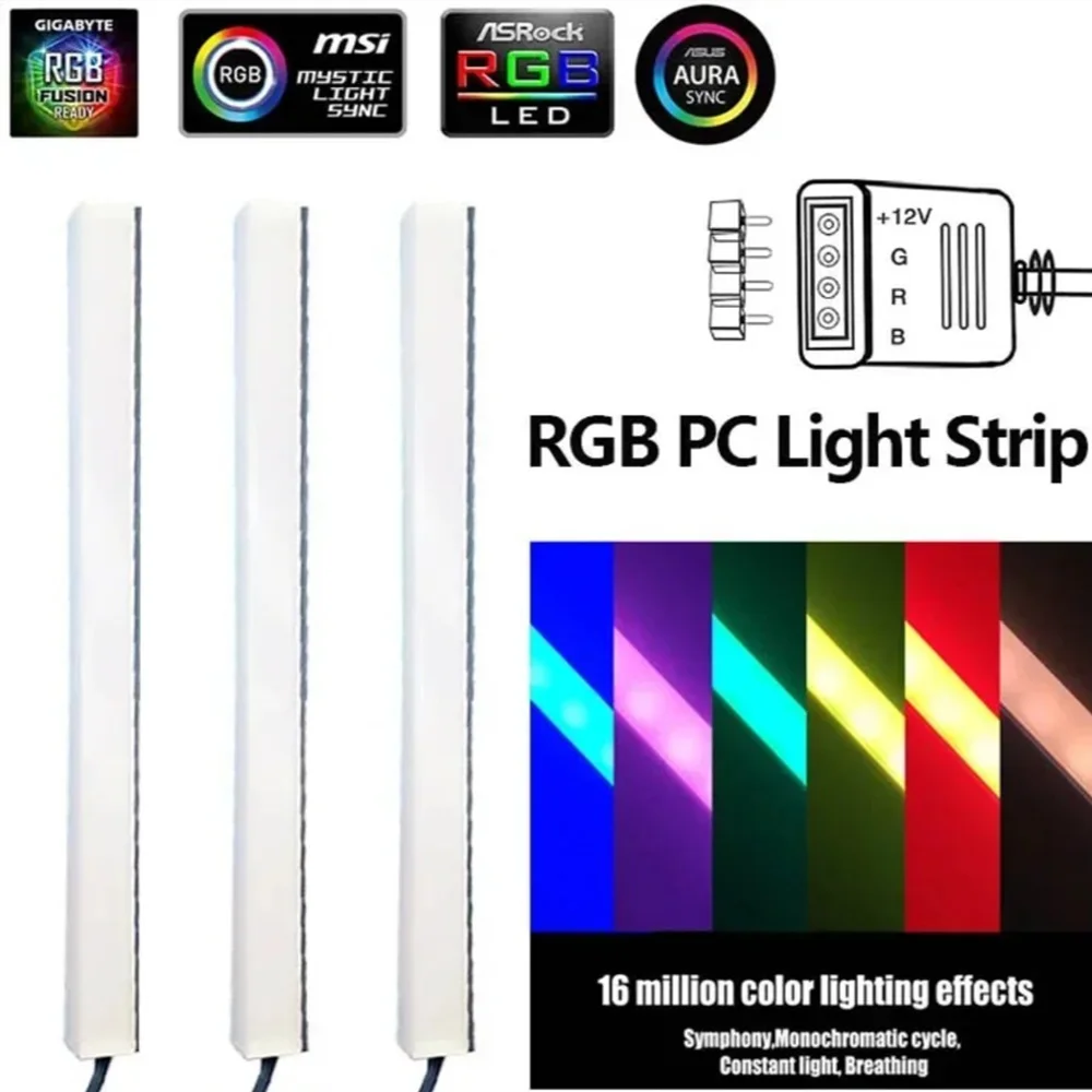 

30CM DC12V 4Pin 5050 RGB LED Strip Magnetic Computer Decor 60LED/M Light Bar Motherboard DIY PC Case Lamp Bar For ASUS Aura SYNC
