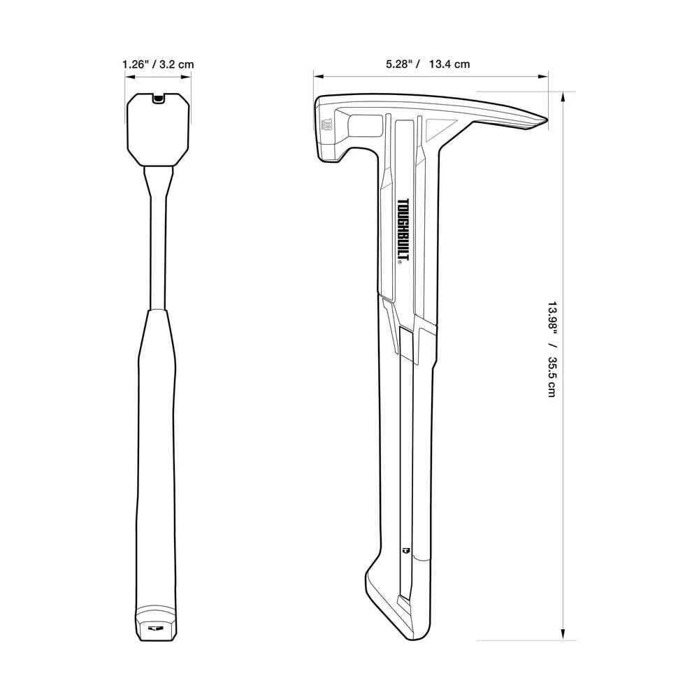 TOUGHBUILT Steel Rip Hammer 18 OZ with Smooth Face Plastic Non-slip Handle Claw Hammer TB-H1-1R-S18