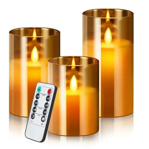 3 개/대 Led Flameless 전기 양초 빛 깜박이는 가짜 Tealight 웨딩 파티 크리스마스 장식