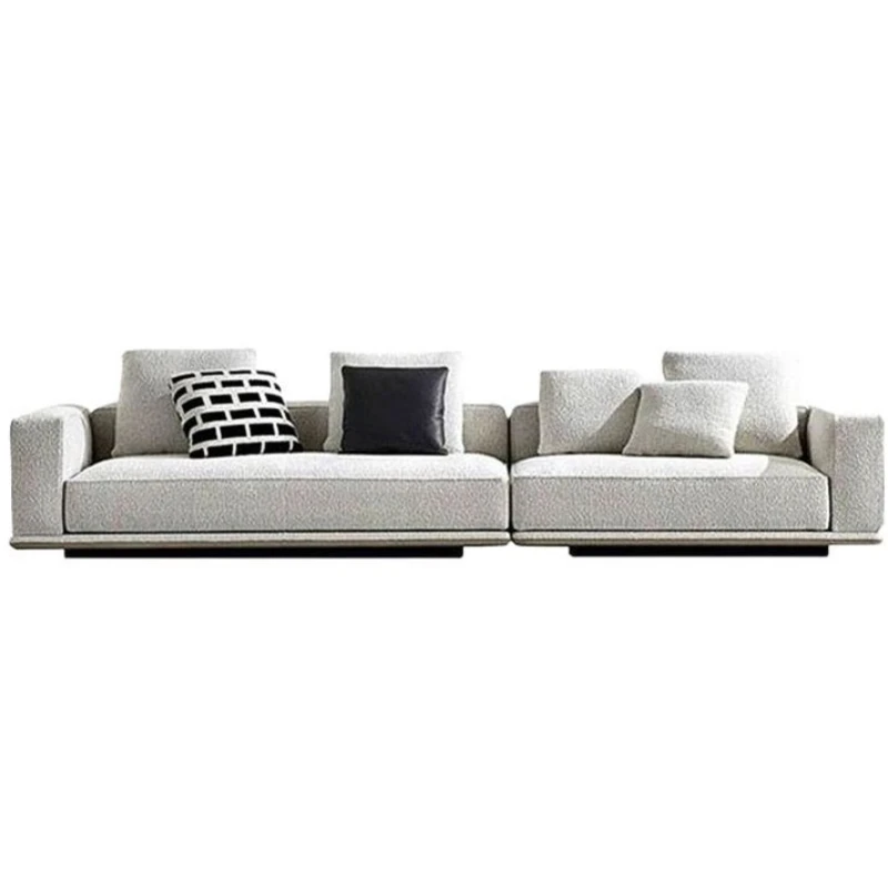 

Sofa Italian minimalist high-end cotton and linen fabric straight row corner villa large flat floor