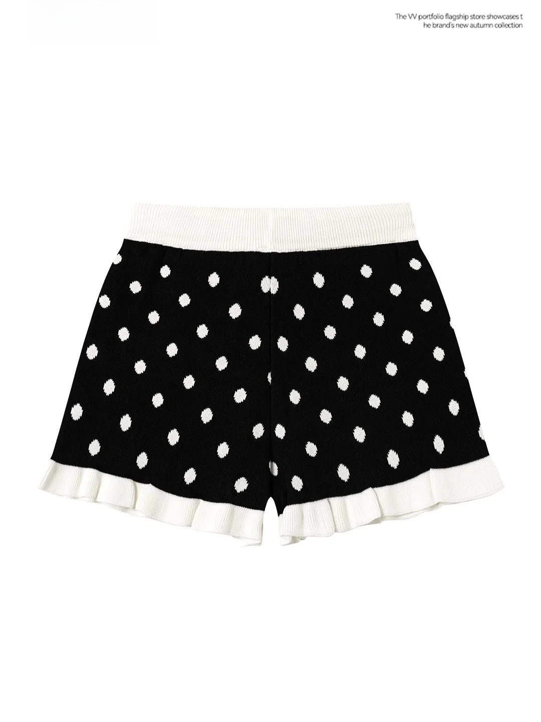 High Waist Polka Dot Short Pants Women's Base Layer Hot Pants Casual Style Black Checkered Belted Outerwear Spring Season