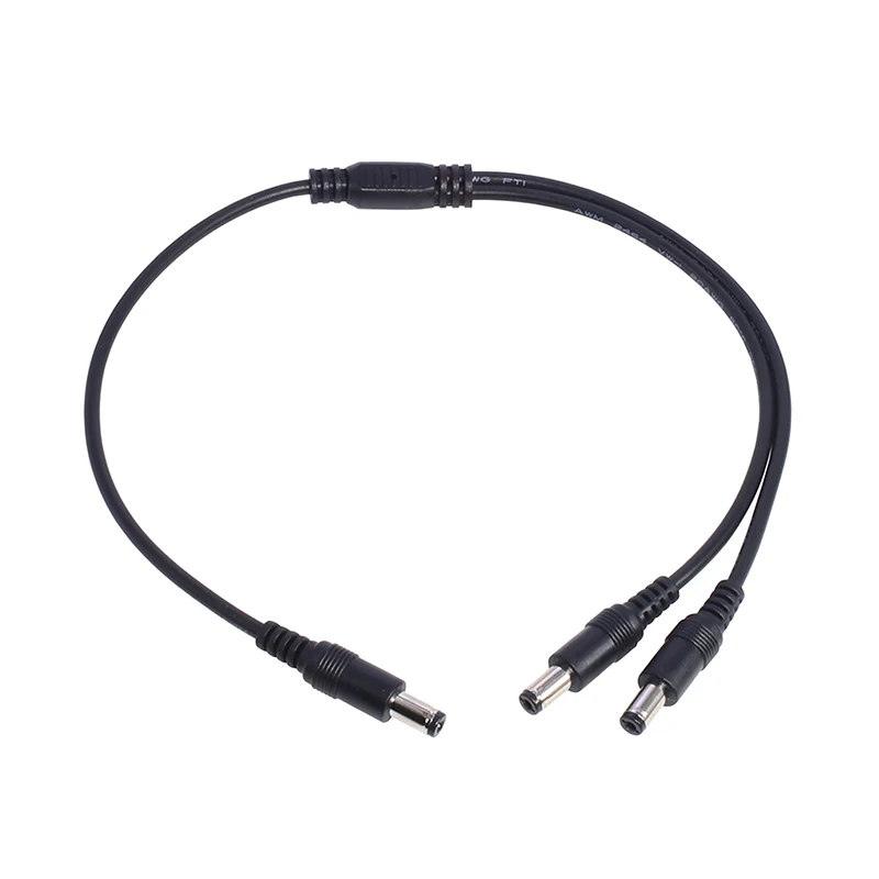 1x Stecker auf 2x Stecker Verbinder 5,5mm*2,1mm Stecker-zu-Stecker DC-Stromverteilerkabel CCTV LED-Streifen Netzteiladapter