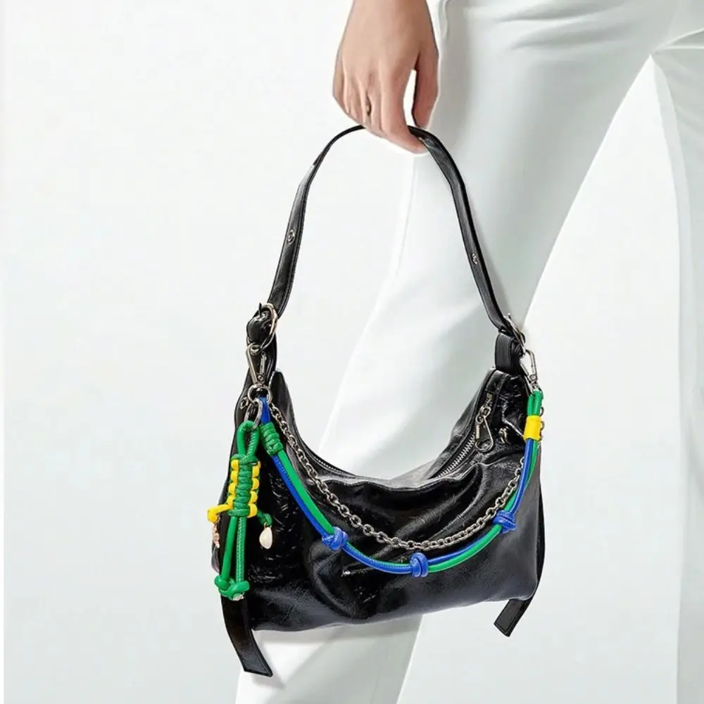 DIY قلادة الرجعية حبل المنسوجة قلادة مفتاح سلسلة هندسية الهاتف المحمول قلادة الكرتون الأزياء حقيبة سلسلة سحر ظهره #5