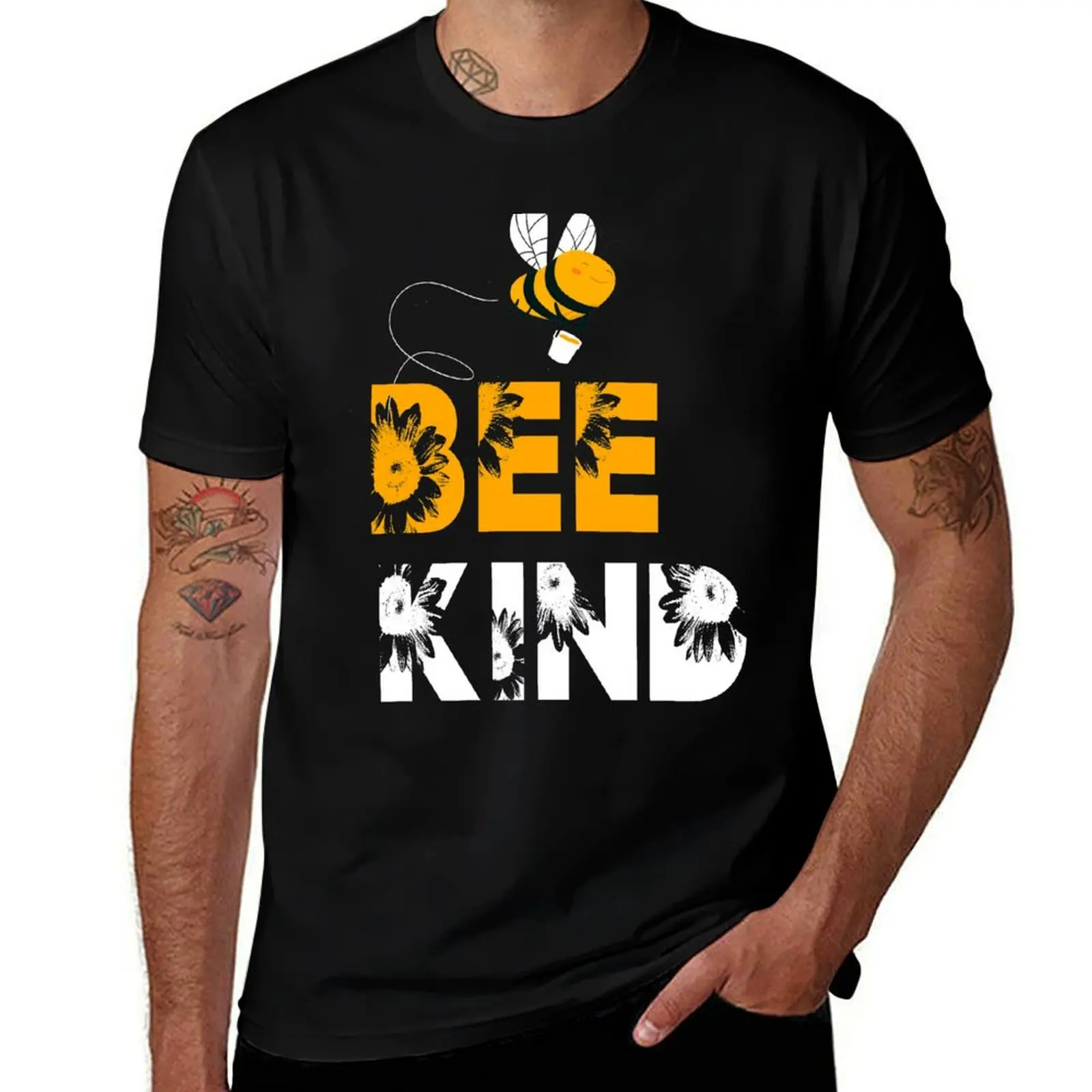 Bee Kind - Grateful Kind Bee T-Shirt funny t shirts cotton T-Shirt