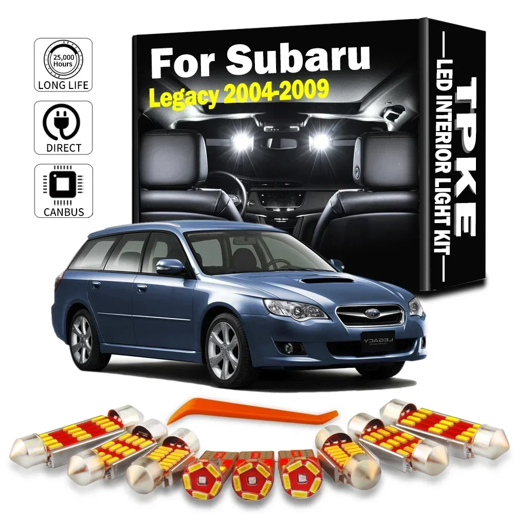 15-częściowy zestaw oświetlenia wewnętrznego LED do czytania osłony przeciwsłonecznej do Subaru Legacy Sedan Wagon 2004 2005 2006 2007 2008 2009