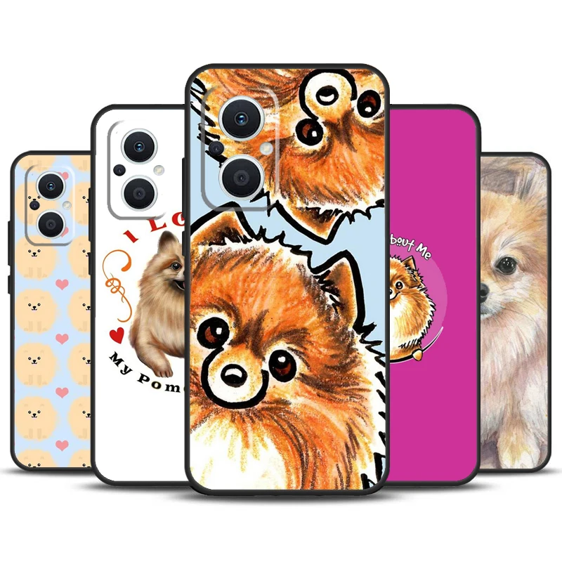 Pomeranian Watercolor Dog Funda For OPPO Reno 10 Pro 8 4 5 6 7 Lite 8T 4Z 5Z OPPO Find X5 Pro X3 X2 Neo X6 Pro Case