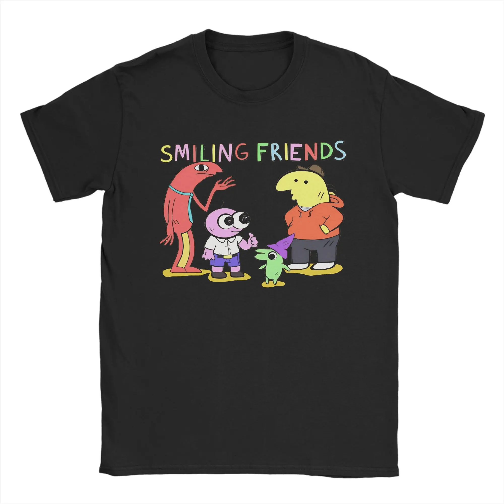 

Мужская футболка с улыбающимися друзьями, одежда из чистого хлопка, повседневная футболка с короткими рукавами и круглым воротником, футболки с принтом