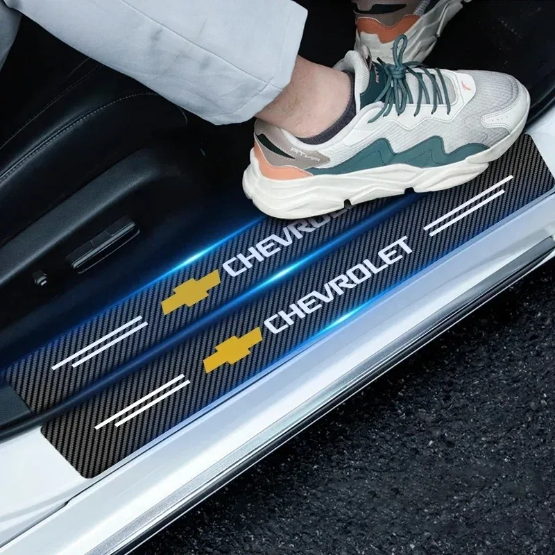 

Carbon Fiber Car Sticker Auto Door Threshold Waterproof For Chevrolet Colorado Cruze Spark Captiva Malibu Trax Aveo Camaro