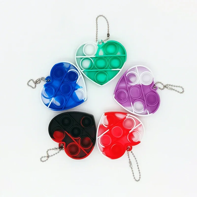 Fidget Toys Push Bubble Sensoriale Squishy Toy Portachiavi Autismo Hai bisogno Portachiavi Bambino adulto Giocattolo antistress per bambini Regalo per bambini