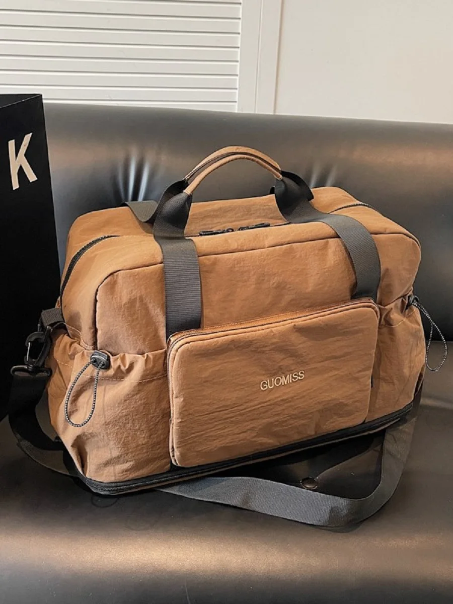 Bolsa de equipaje de viaje portátil para mujer, bolso de gran capacidad para hombre, bolsa de almacenamiento plegable, bolsa de fitness con separación de ropa seca y húmeda