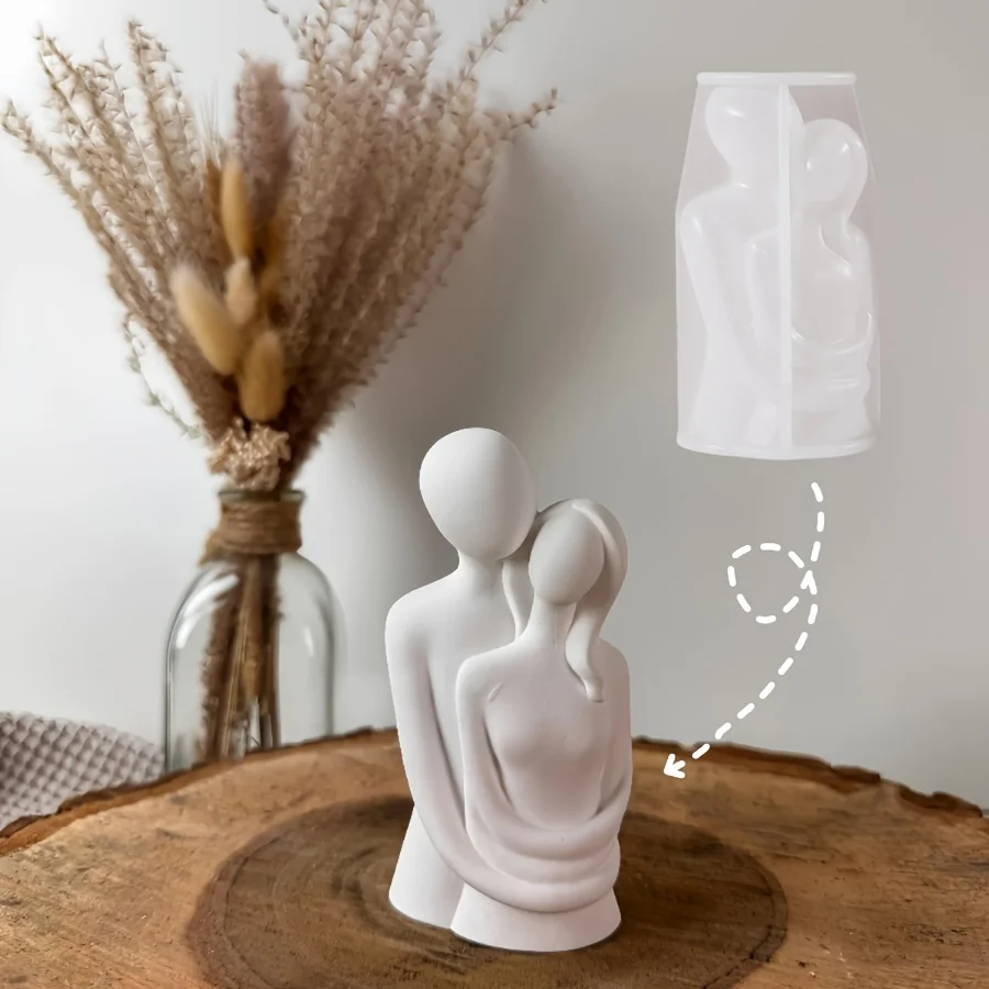 Candle molds, interlocking candle molds. Human silhouette molds. Gypsum glue-dripping table decorations. DIY shaping molds.