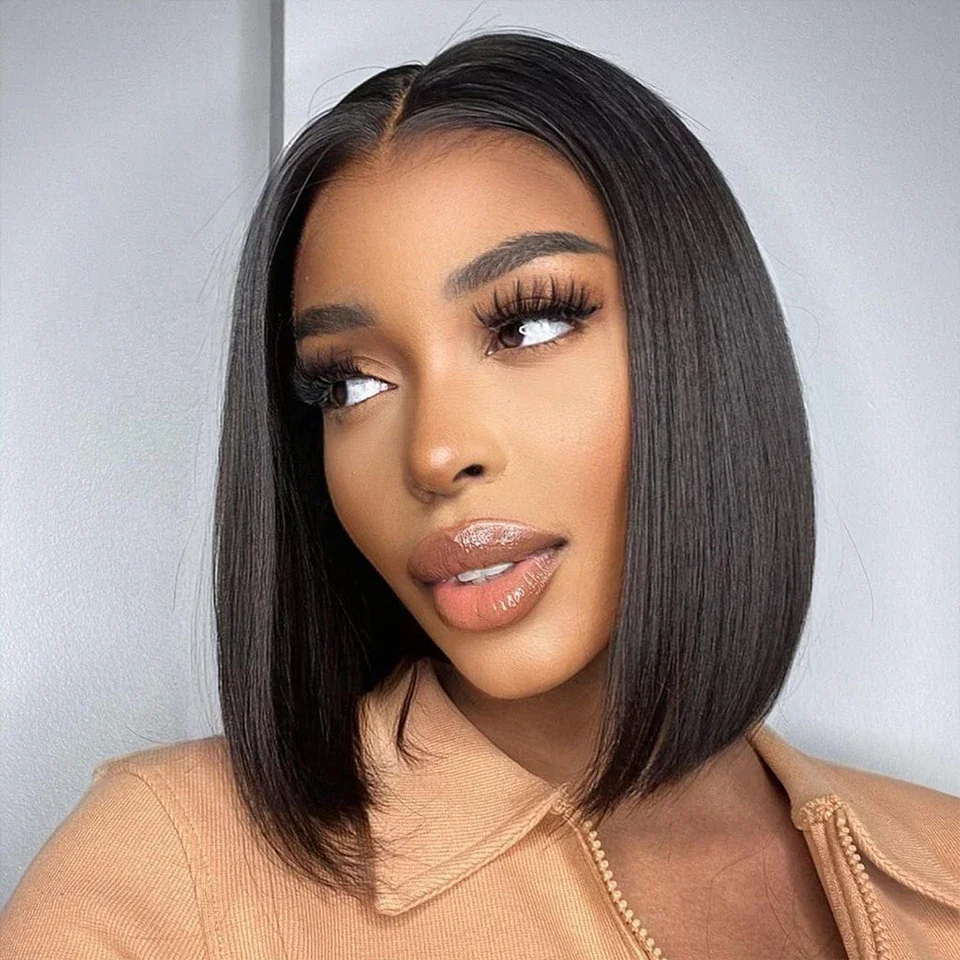 Straight Bob Wig 13x5x2 T Part Lace Human Hair Wigs 4x1 Short Bob Lace Brazilian Straight Wig Glueless Wig Human Hair