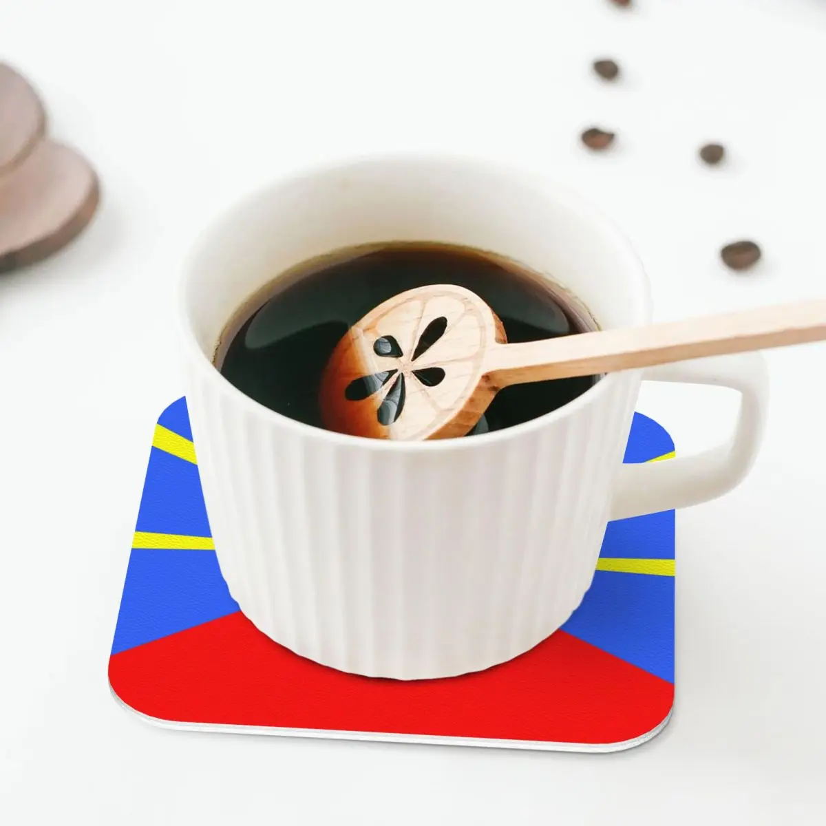 974 Reunion Island Flag Coasters Kitchen Placemats Non-slip Insulation Cup Coffee Mats For Decor Home Tableware Pads Set of 4