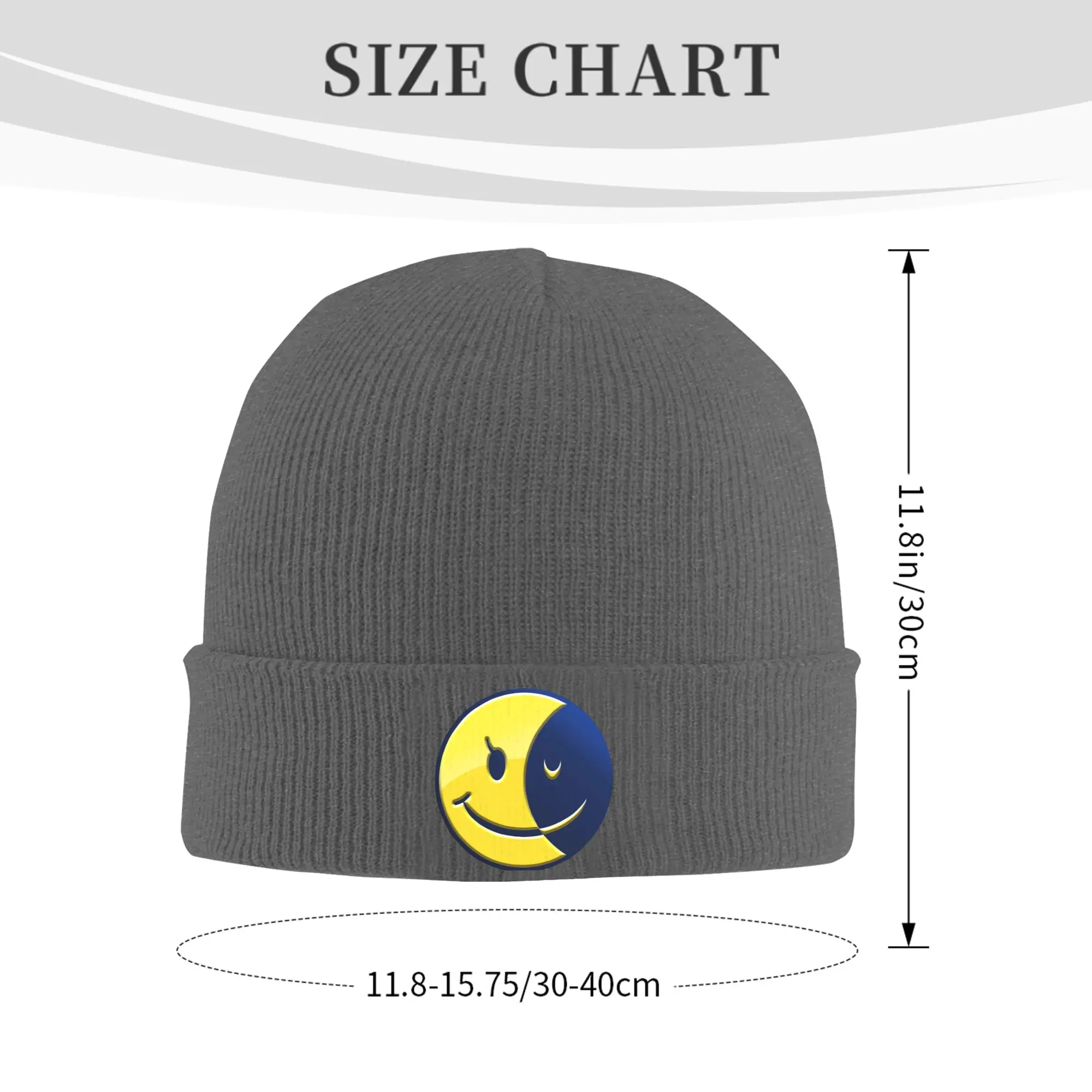 Verity Yin Yang Smile Balance Harmony Hat Autumn Winter Skullies Beanies Baggy  Caps Unisex Acrylic Skullcap,