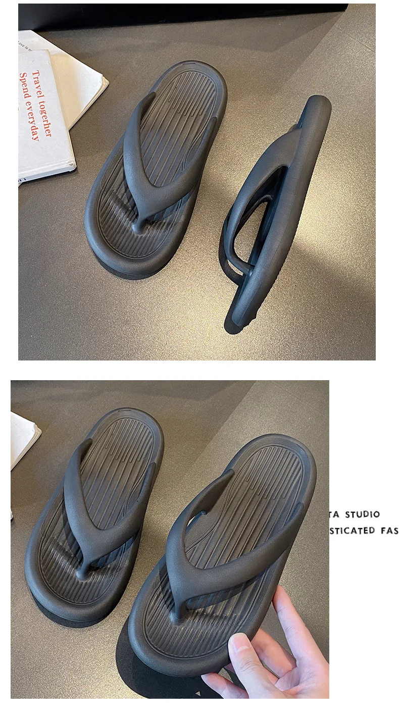 Evshine Damen-Sommer-Flip-Flops, Outdoor-Mode, rutschfeste Strand-Hausschuhe, bequem, weicher Boden, Damen-Sandalen, Haus-Badezimmer-Rutschen – Detail 13