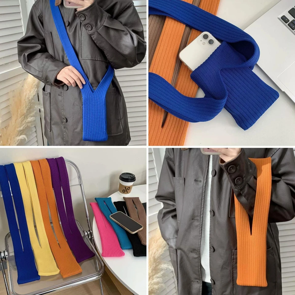 New Phone Pocket Woven Bag Short 40cm Long 80cm Fashion Accessories High Knitted Mobile Phone Mini Bag Portable view 2