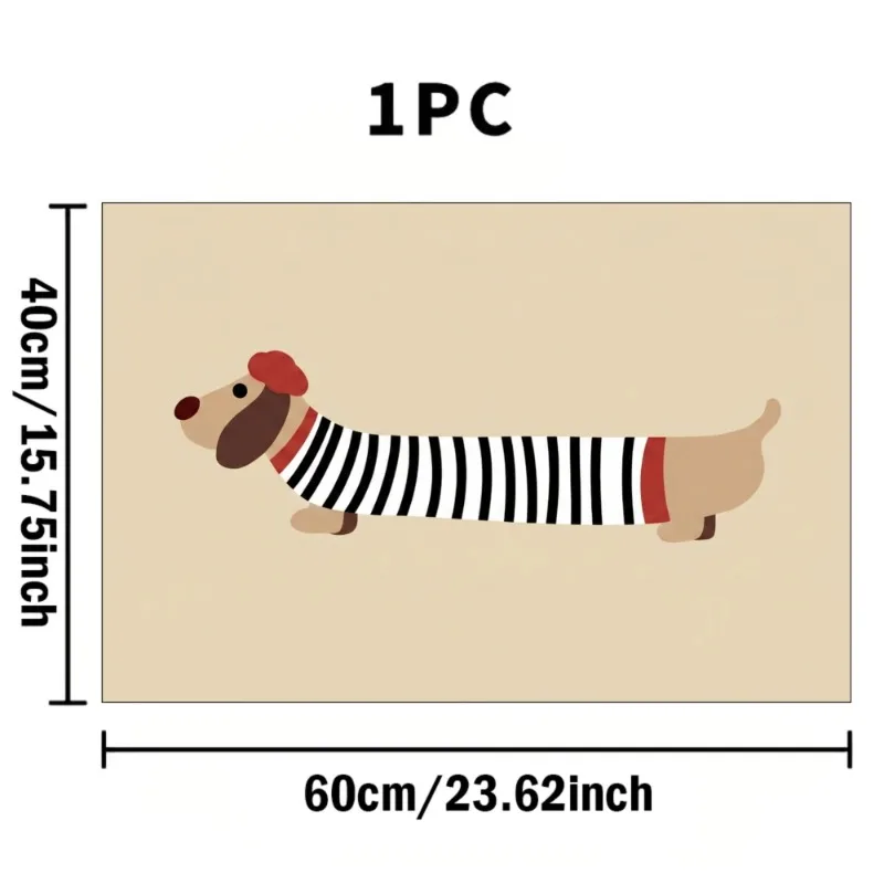 Dachshund Puppy Absorbent Floor Mat Bathroom Door Foot Pad Non-slip Toilet Toilet Door Cute Foot Pad,Practical Pet Mat
