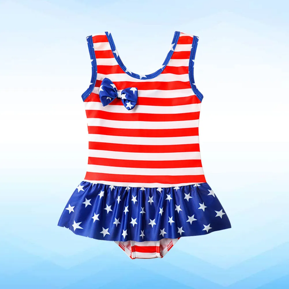 

Swimwear Swimsuit with America Flag Design for Beach Holiday 6T 6-8 Years Surfing Pool