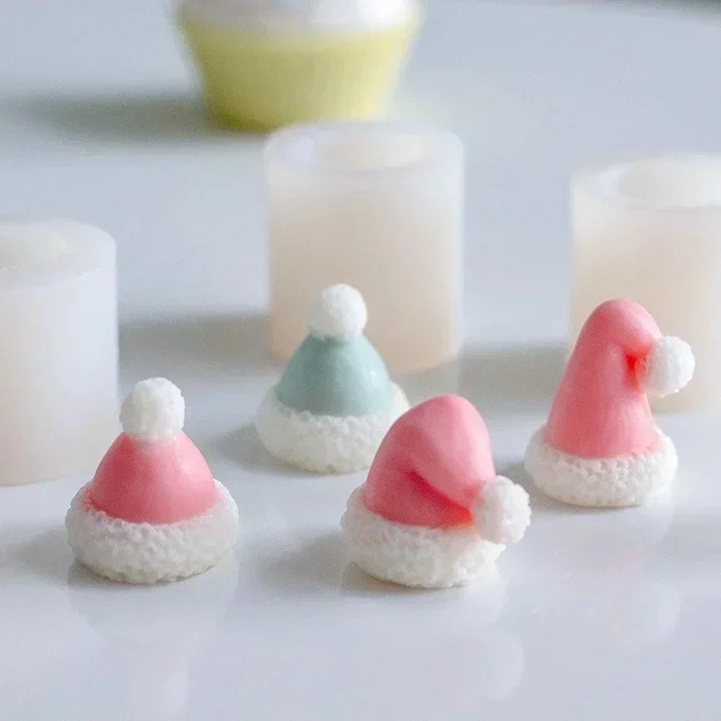 Handmade Molds Creative Christmas Hat Candle Silicone Mold DIY Geometry Candle Making Resin Soap Mold Christmas Gifts Decor
