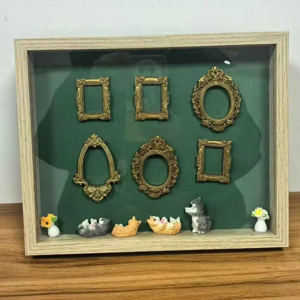 Silhouette Box DIY Mini Museum Box Mini Figurines Gold Frames Personalized DIY Photo Decor Handmade Craft
