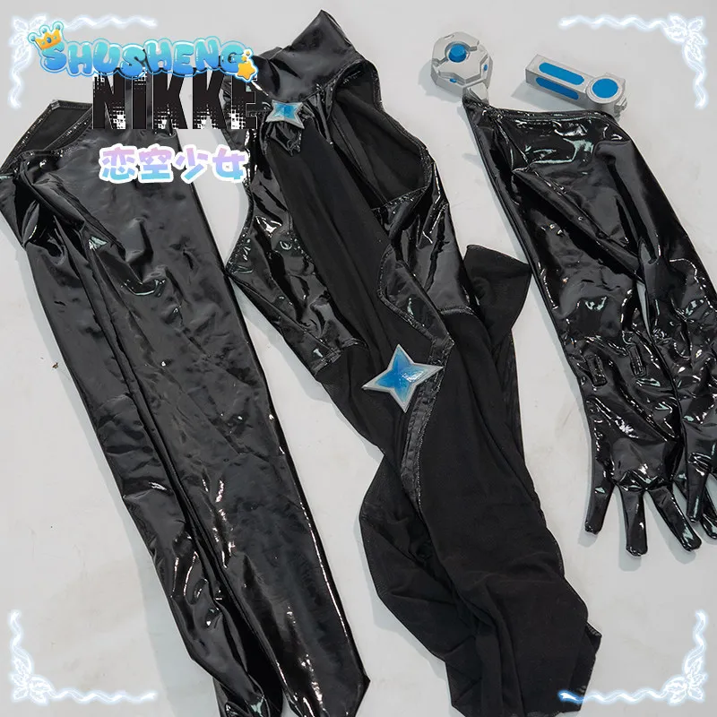 Anime NIKKE Anchor Cavalry jumpsuit Cosplay Anchor Costume Full Set Women's black sexy leather uniform Halloween party new suit view 2