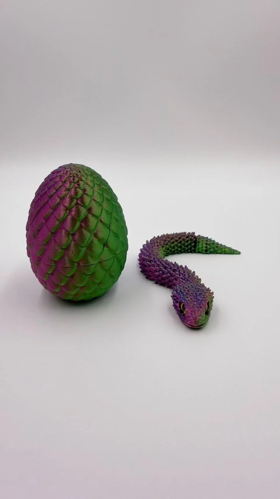 ثلاثية الأبعاد الطباعة الأحجار الكريمة التنين مقياس البيض والثعبان نموذج الحيوان عمل لعبة سطح المكتب الديكور هدية عيد ميلاد