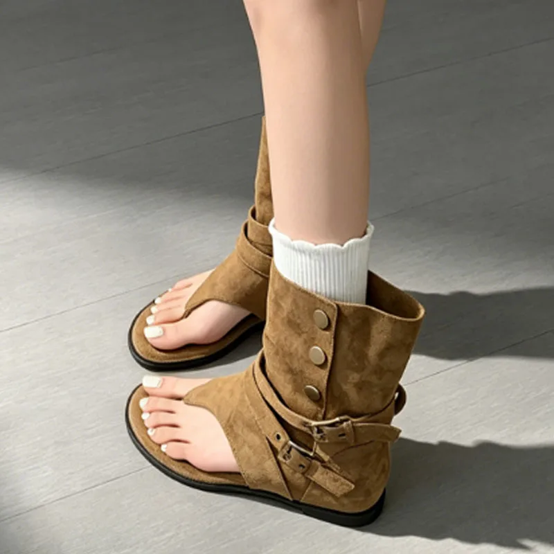 Women Clip Toe Cool Boots Sandals Fashion Sport Flats Shoes New Buckle Flip Flops Casual Beach Walking Shoes Mujer Slides view 4