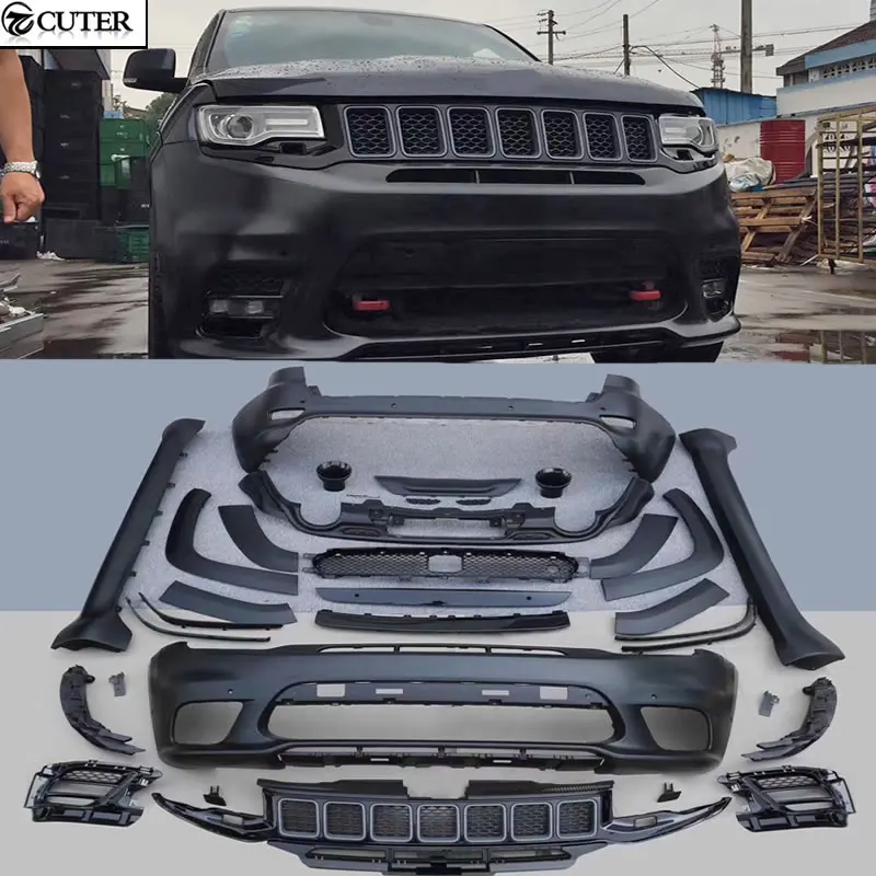 Srt8 Style Car Body Kit Pp Front Bumper Rear Bumper Side Skirts for Jeep Grand Cherokee 2017