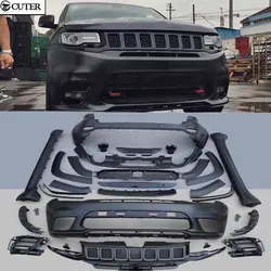 Srt8 styl zestaw do nadwozia samochodu Pp zderzak przedni tylny zderzak boczne spódnice dla Jeep Grand Cherokee 2017