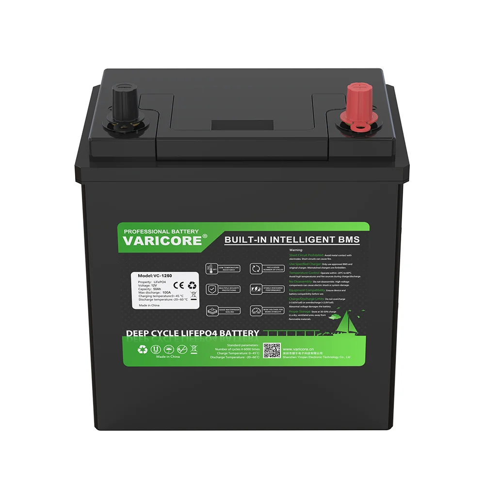 VariCore 12.8 فولت 50AH LiFePO4 بطارية حزمة 12 فولت 4s للمعسكر عربة جولف على الطرق الوعرة الشمسية بجولة سيارة الشمسية RV مع شاحن 14.6 فولت 10A