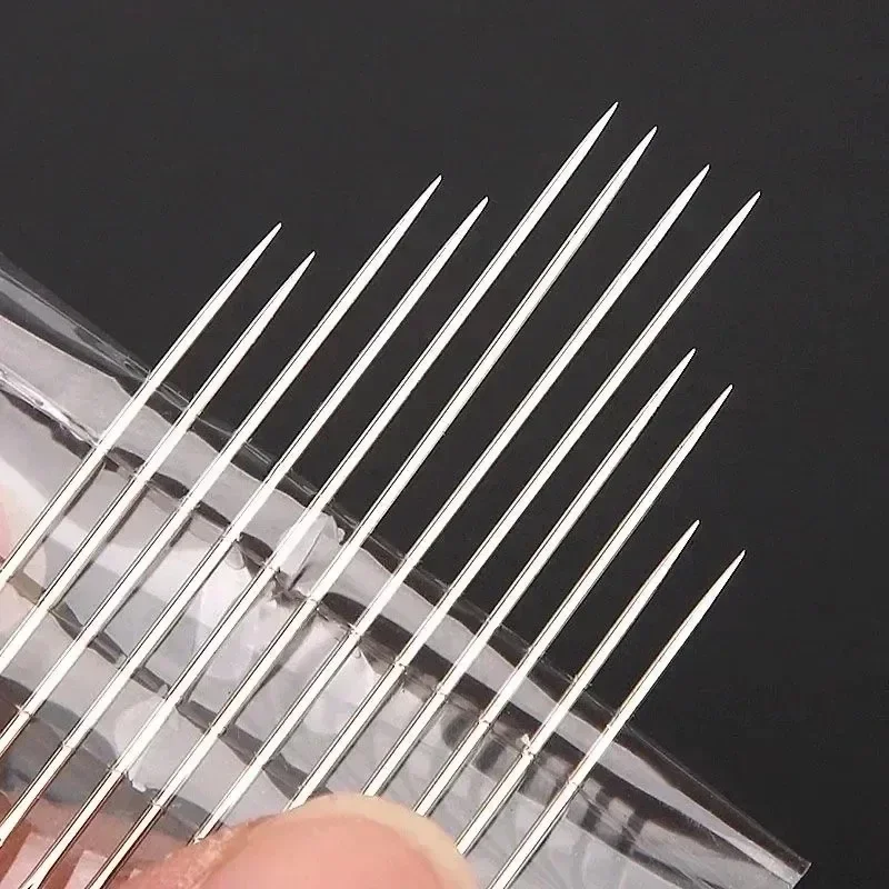 

30/12Pcs Side Hole Blind Sewing Needles Stainless Steel Elderly Self Threading Needle Household DIY Jewelry Beading Sewing 재봉