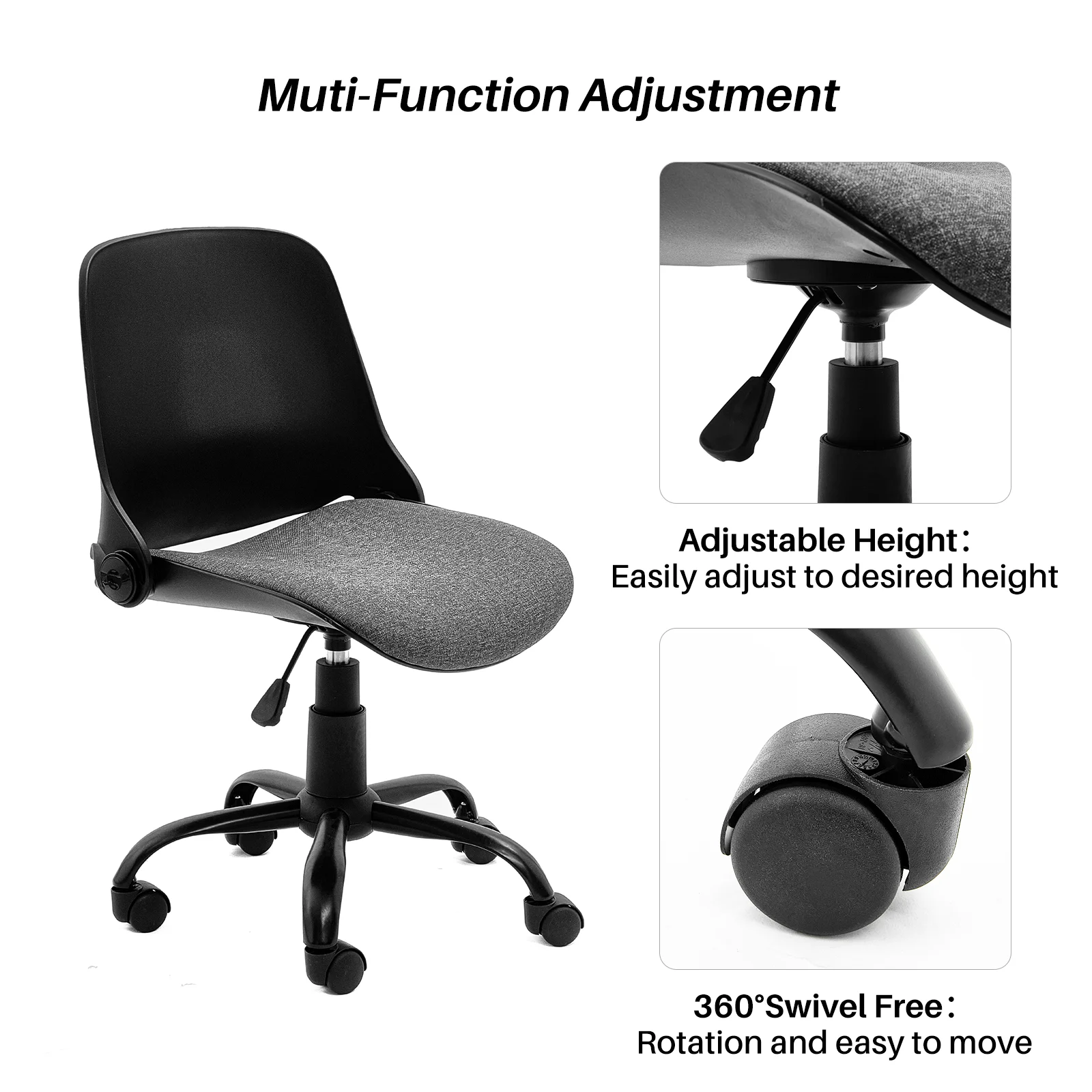 REDLIFE-silla de oficina con respaldo plegable, escritorio de oficina en casa, sillas de ordenador sin brazos, muebles ajustables para el hogar y la