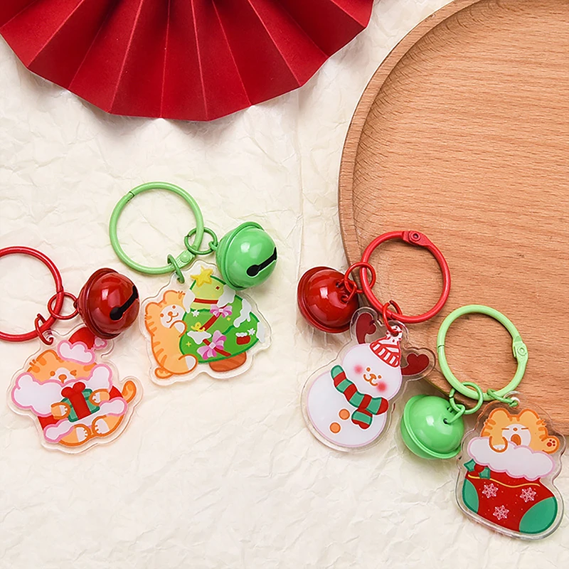 Cartoon Cute Christmas Keychain Pendant Kawaii Santa Claus Xmas Tree Keyring Backpack Decoration Accessories Christmas Gifts