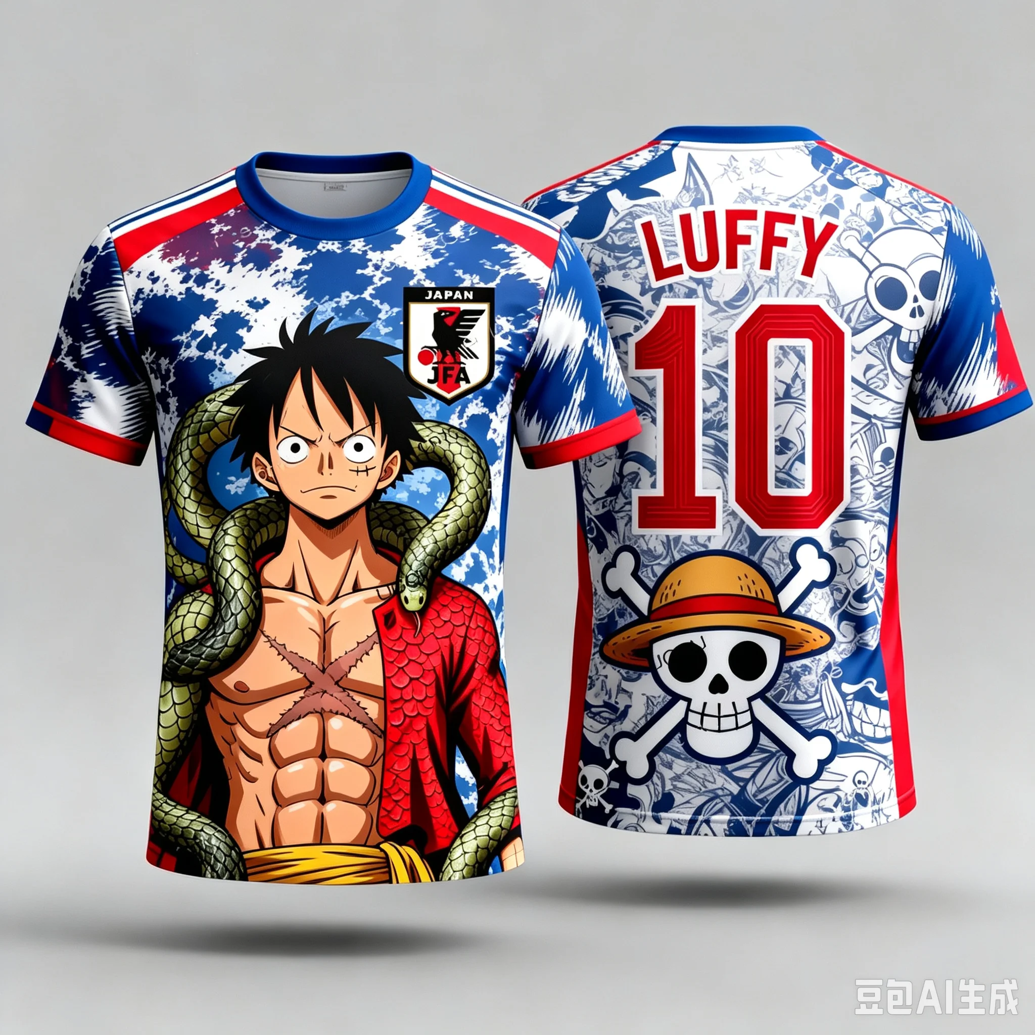 Japan One Piece Luffy Fußballtrikot Herren T-Shirt Kinder Fußball Spezialtrikot-Set Erwachsene Herren/Damen Schnelltrocknendes Sweatshirt